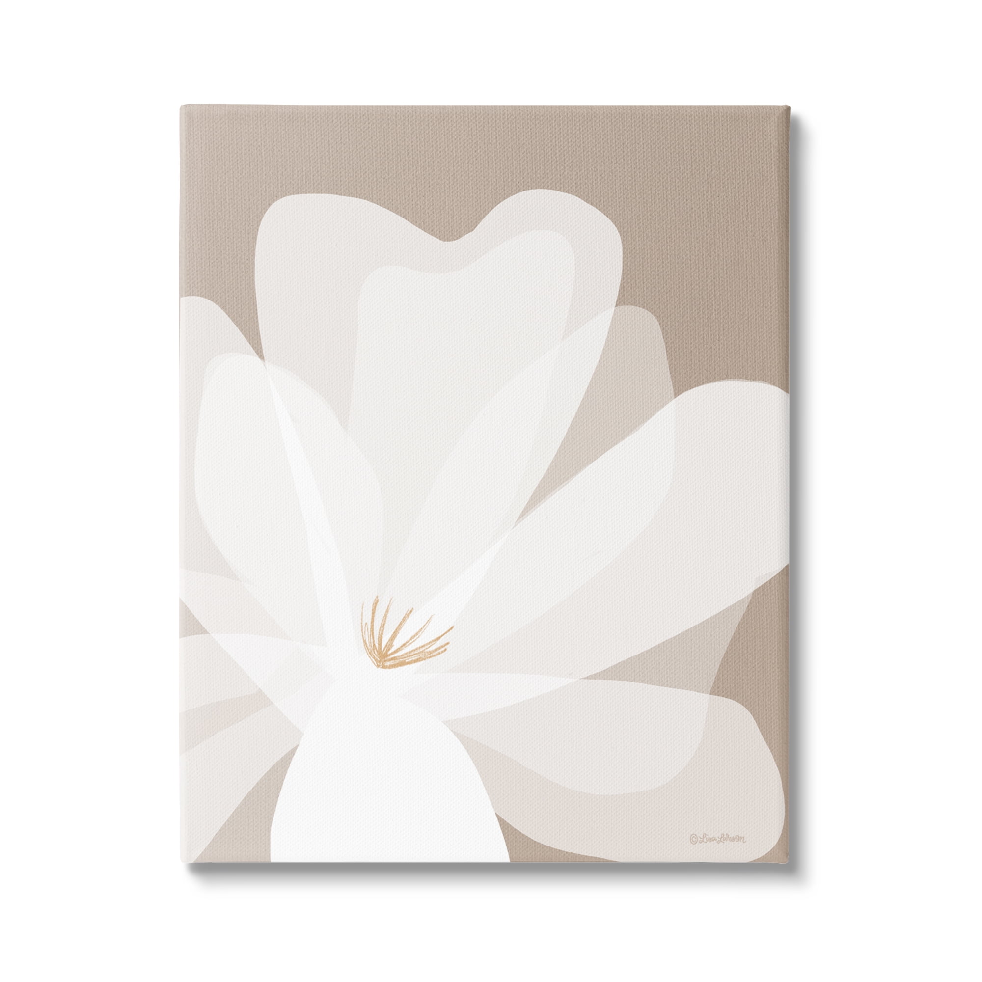 Stupell Industries Beige Modern Lily Botanical & Floral Painting Gallery Wrapped Canvas Art Print Wall Art, 36 x 48