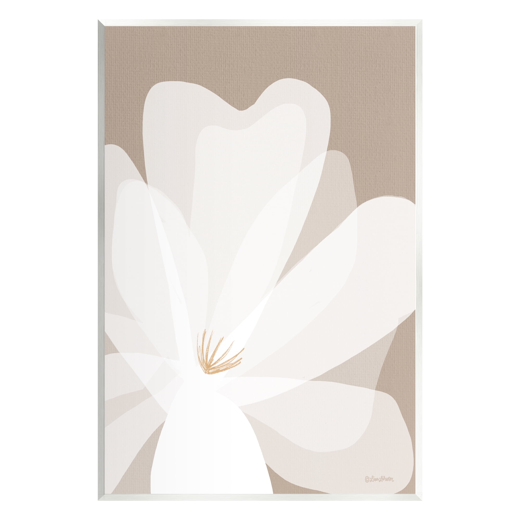 Stupell Industries Beige Modern Lily Botanical & Floral Painting Unframed Art Print Wall Art, 13 x 19