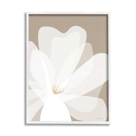 Stupell Industries Beige Modern Lily Botanical & Floral Painting White Framed Art Print Wall Art, 24 x 30