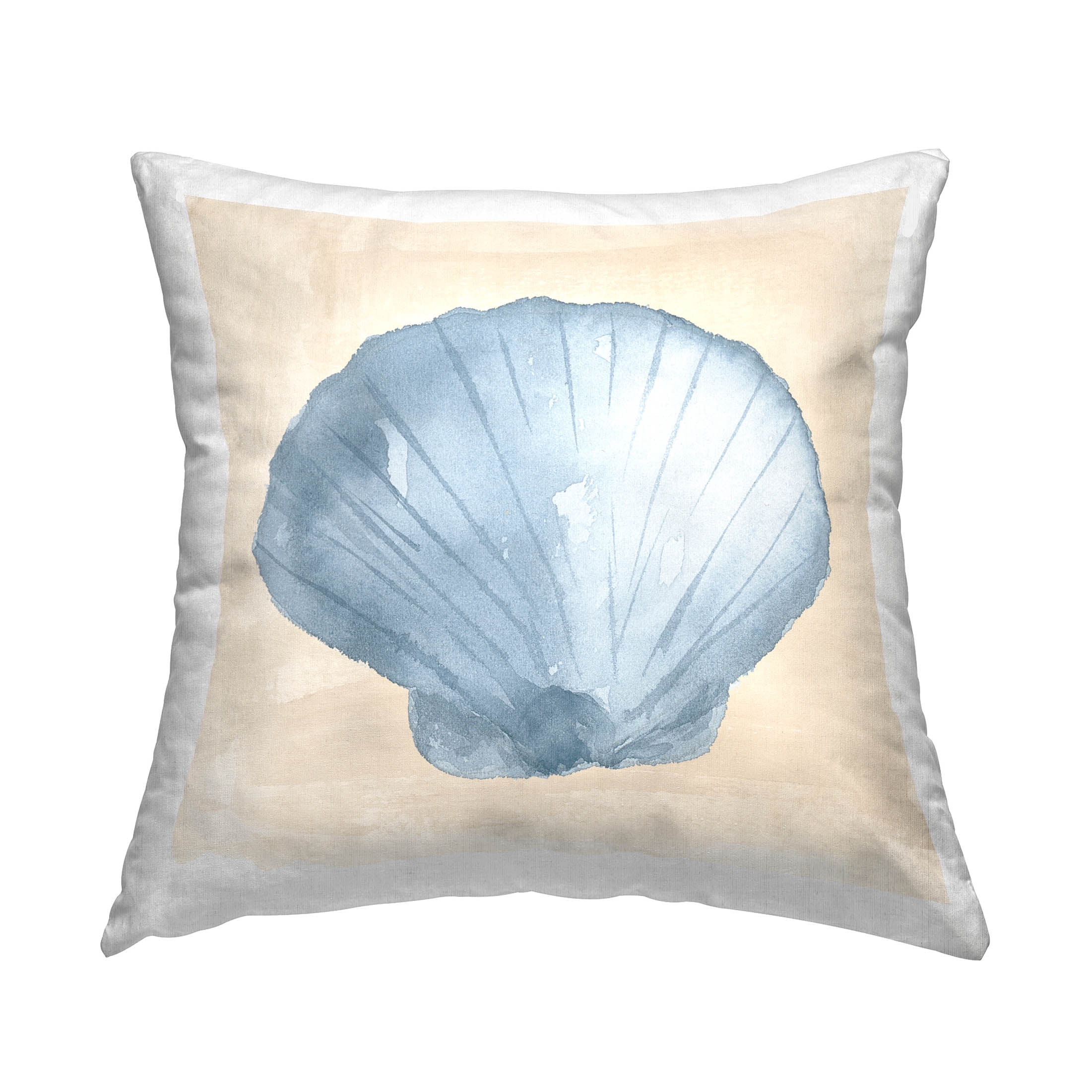 Stupell Industries Beige Nautical Clam Shell Printed Throw Pillow Design by Lucille Price