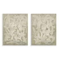 Stupell Industries Beige Neutral Brutalist Style Abstract Painting Unframed Art Print Wall Art, 11 x 14, Set of 2