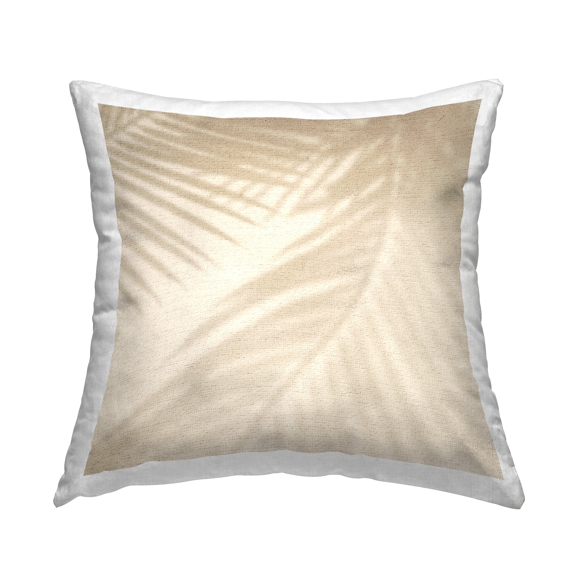 Stupell Industries Beige Palm Leaves Shadow Silhouette Square Decorative Printed Throw Pillow, 18 x 18,