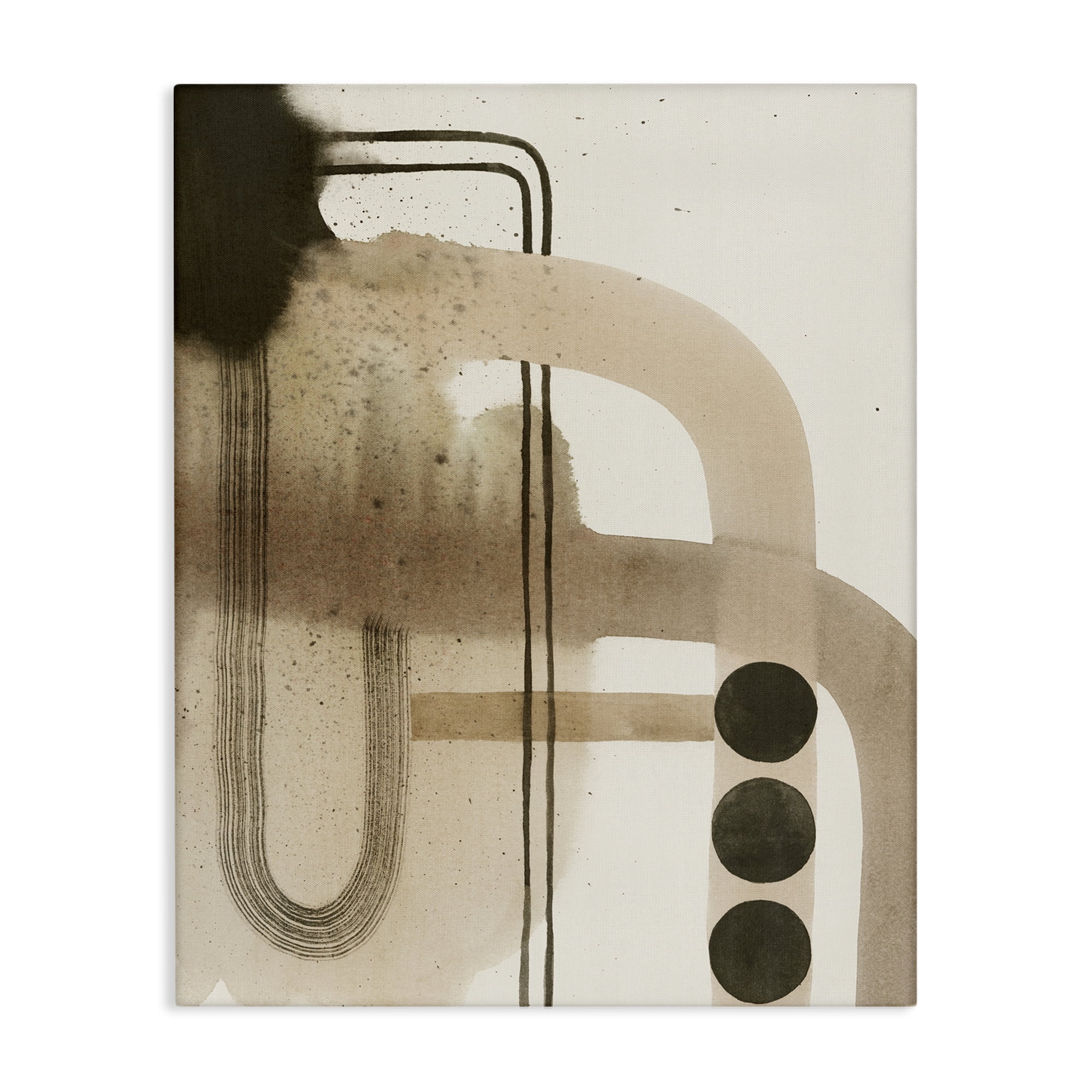 Stupell Industries Beige Retro Arches Abstract Painting Wrapped Canvas Art Print Wall Art, 36 x 48