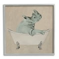 thumbnail image 1 of Stupell Industries Beige Rhinoceros Bathtub Wildlife Animals & Insects Painting Gray Framed Art Print Wall Art, 1 of 7