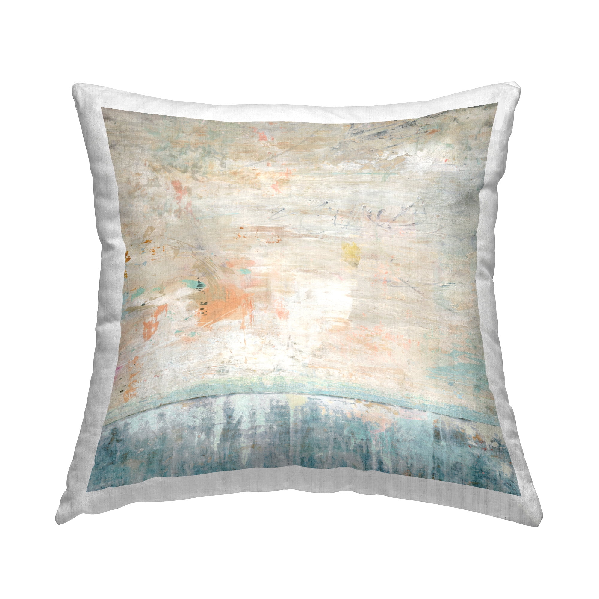 Stupell Industries Beige Rustic Abstraction Decorative Printed Throw Pillow Design by Suzanne Nicoll