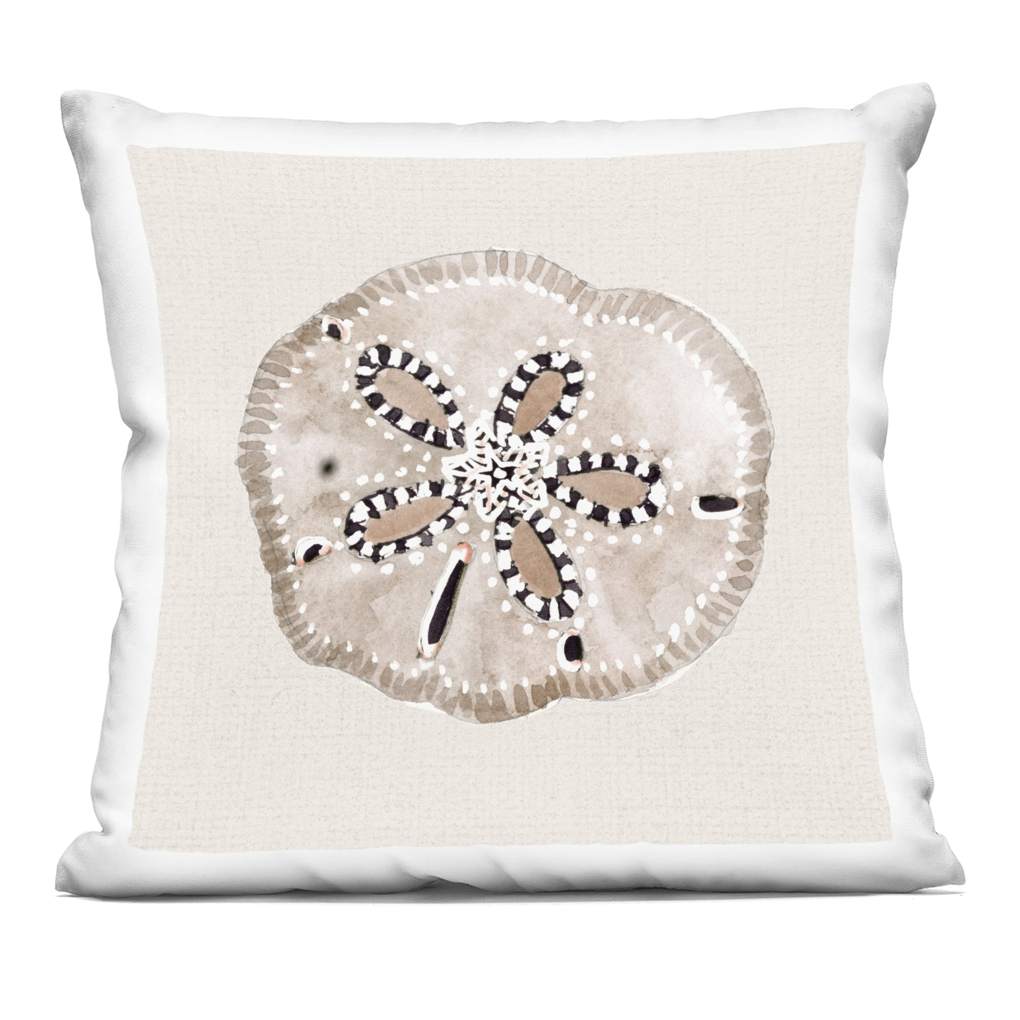 Stupell Industries Beige Sand Dollar Details Decorative Printed Throw Pillow, design by Lanie Loreth