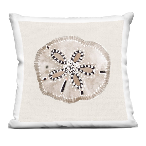 Stupell Industries - Beige Sand Dollar Details Throw Pillow 18" x 18" by Lanie Loreth