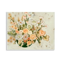 Stupell Industries Beige Shabby Chic Flowers Floral & Botanical Painting Unframed Art Print Wall Art, 14 x 11