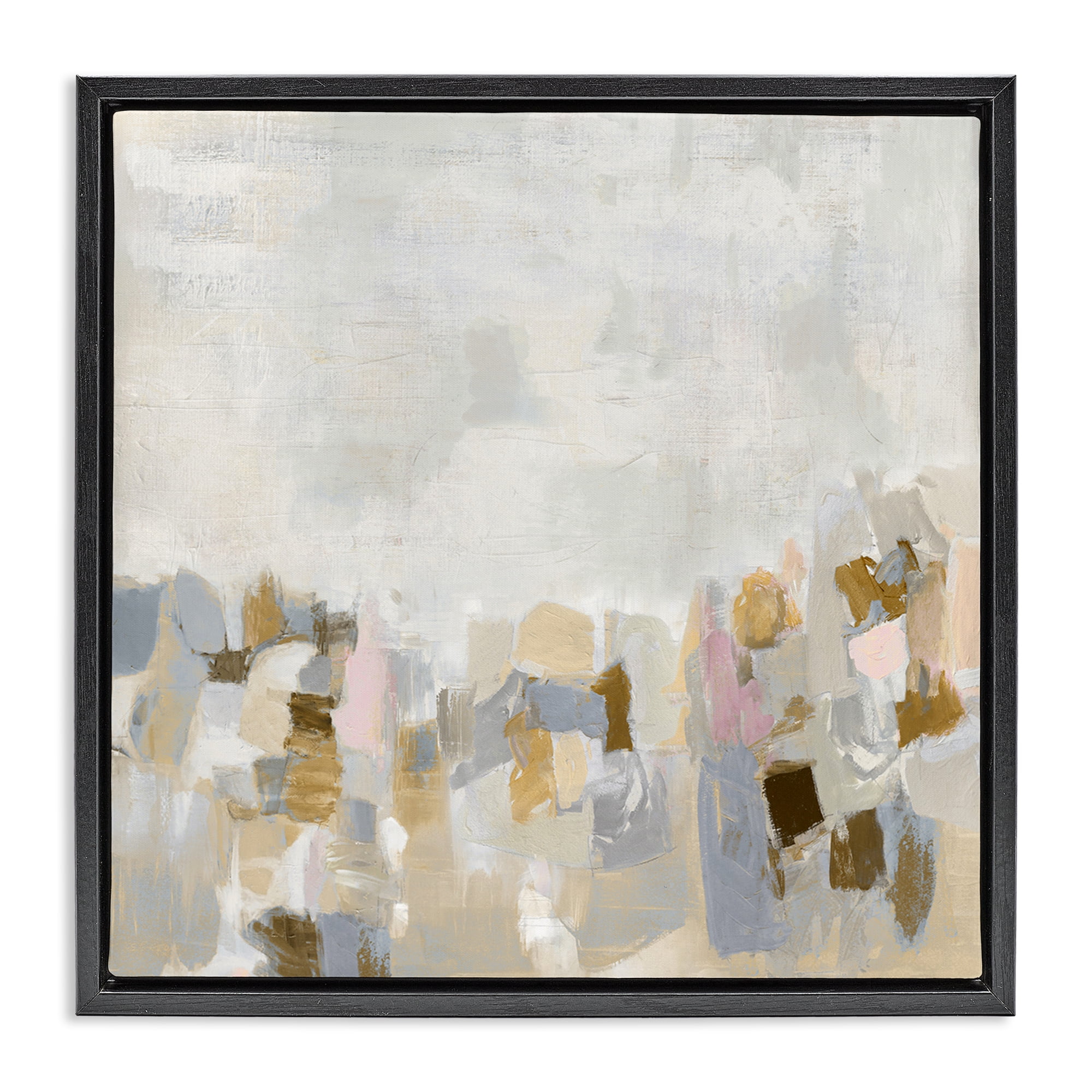 Stupell Industries Beige Southwestern Rustic Abstract Painting Black Floater Framed Canvas Art Print Wall Art, 18 x 18