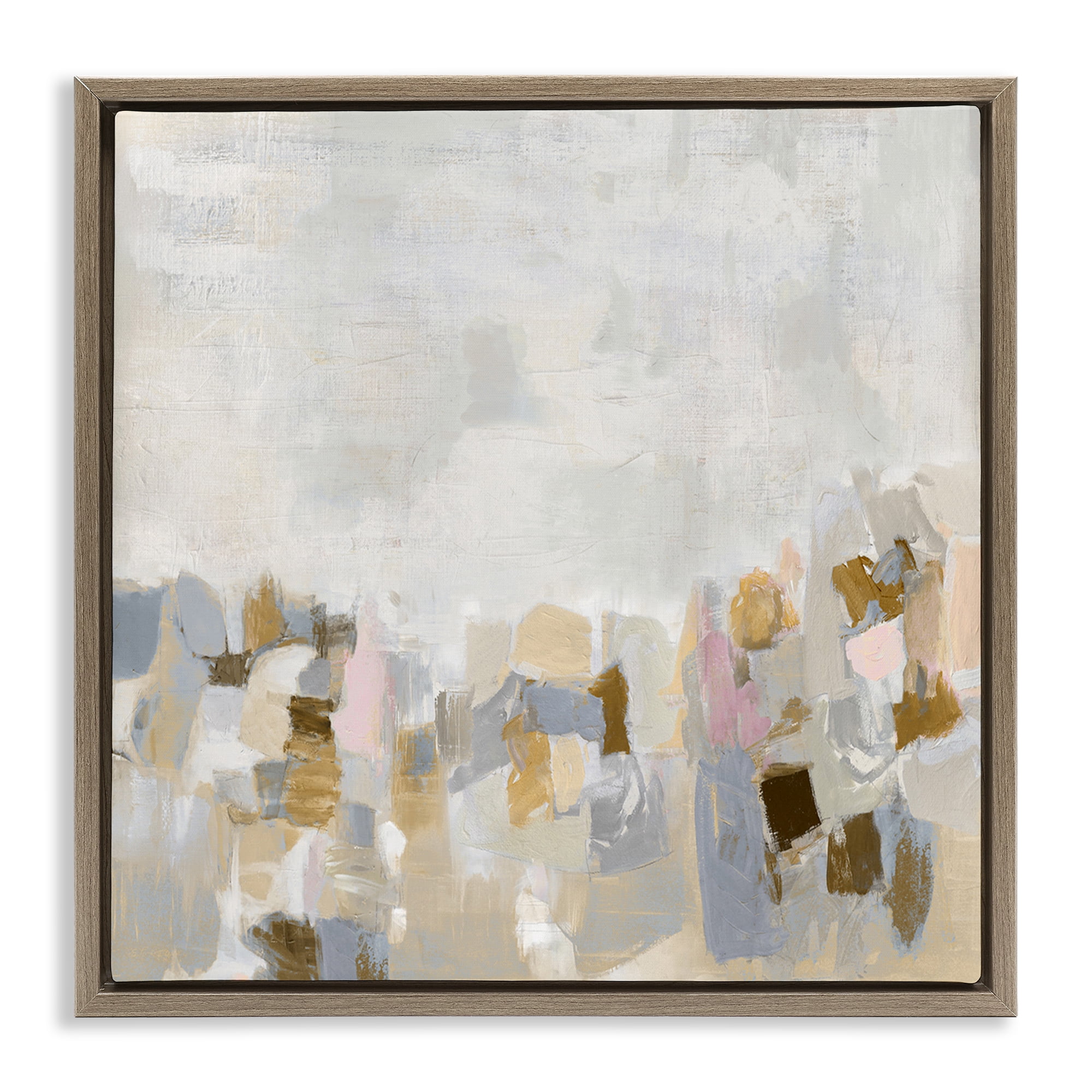 Stupell Industries Beige Southwestern Rustic Abstract Painting Brown Floater Framed Canvas Art Print Wall Art, 25 x 25
