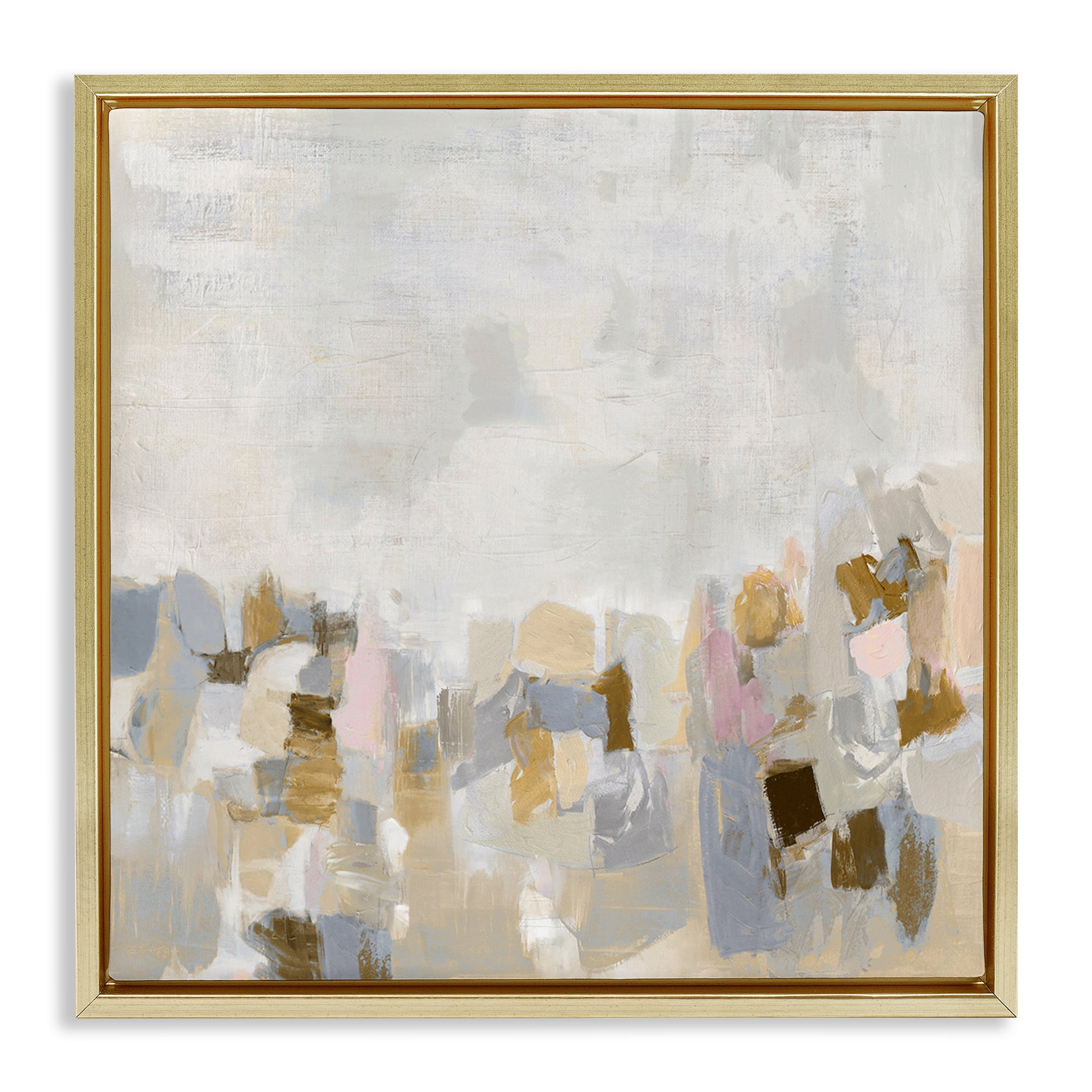 Stupell Industries Beige Southwestern Rustic Abstract Painting Gold Floater Framed Canvas Art Print Wall Art, 25 x 25