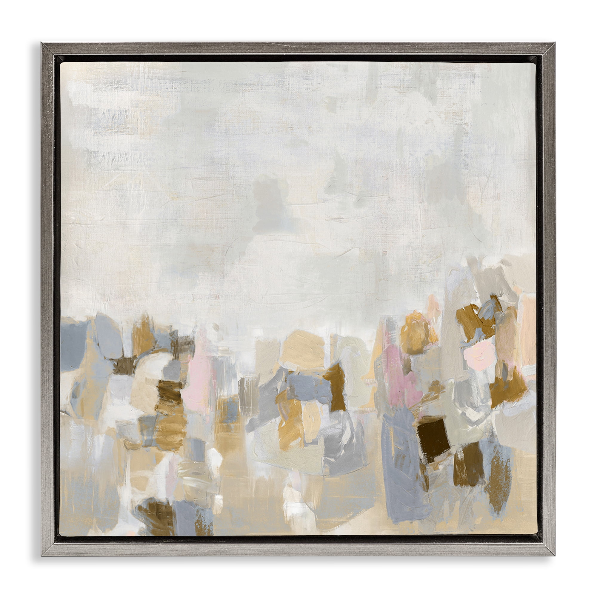 Stupell Industries Beige Southwestern Rustic Abstract Painting Gray Floater Framed Canvas Art Print Wall Art, 25 x 25