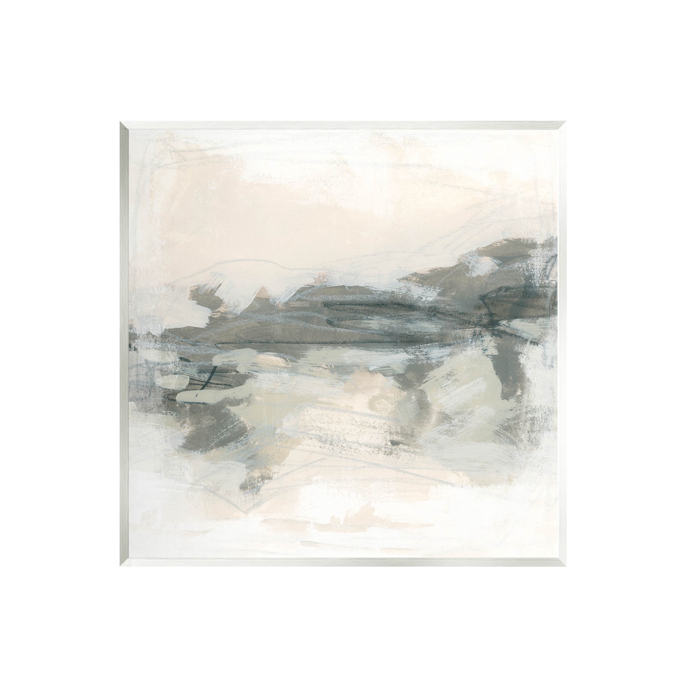 Stupell Industries Beige Streaked Abstract Shape Painting Unframed Art Print Wall Art, Design by June Erica Vess