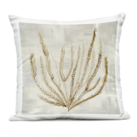 Stupell Industries Beige Tide Coral Outdoor Printed Pillow design by Hannah Dawson, 18 x 7 x 18