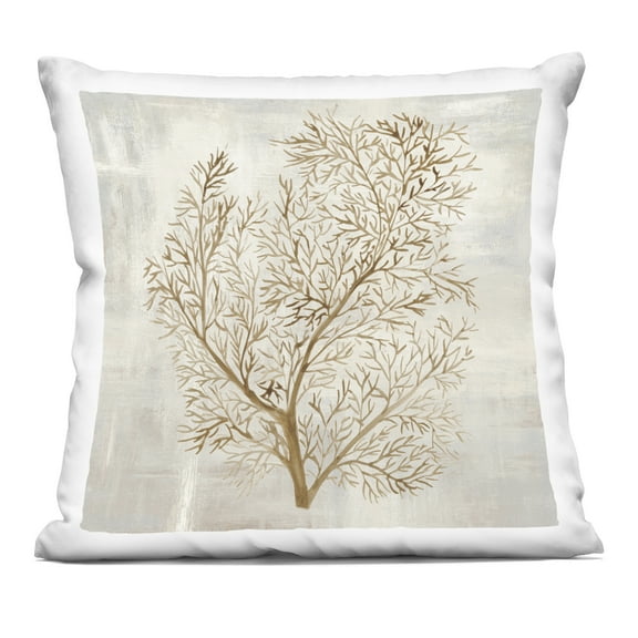 Stupell Industries Beige Tides Botanical Decorative Printed Throw Pillow design by Hannah Dawson, 18 x 7 x 18