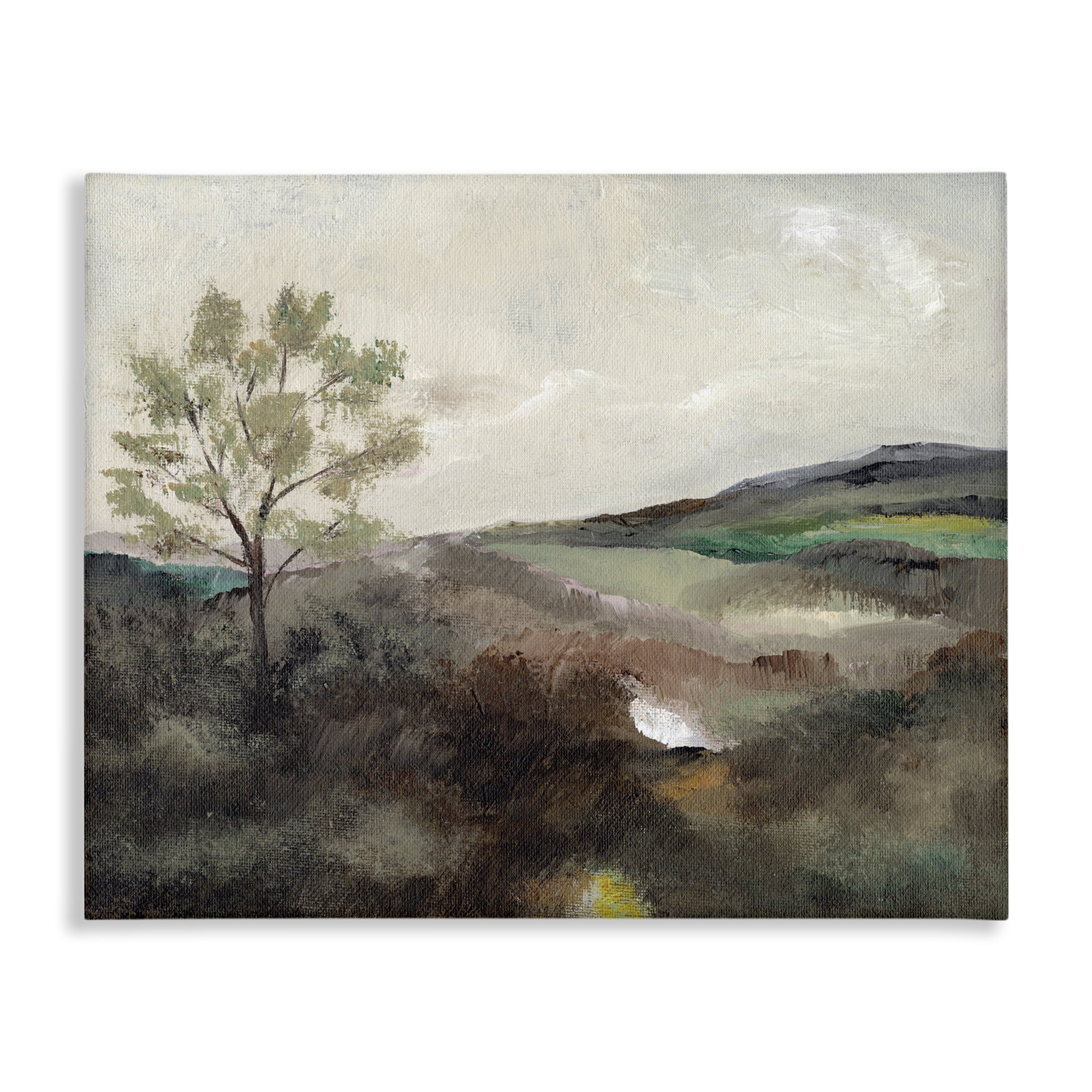 Stupell Industries Beige Toned Landscape Landscape & Nature Painting Wrapped Canvas Art Print Wall Art, 20 x 16