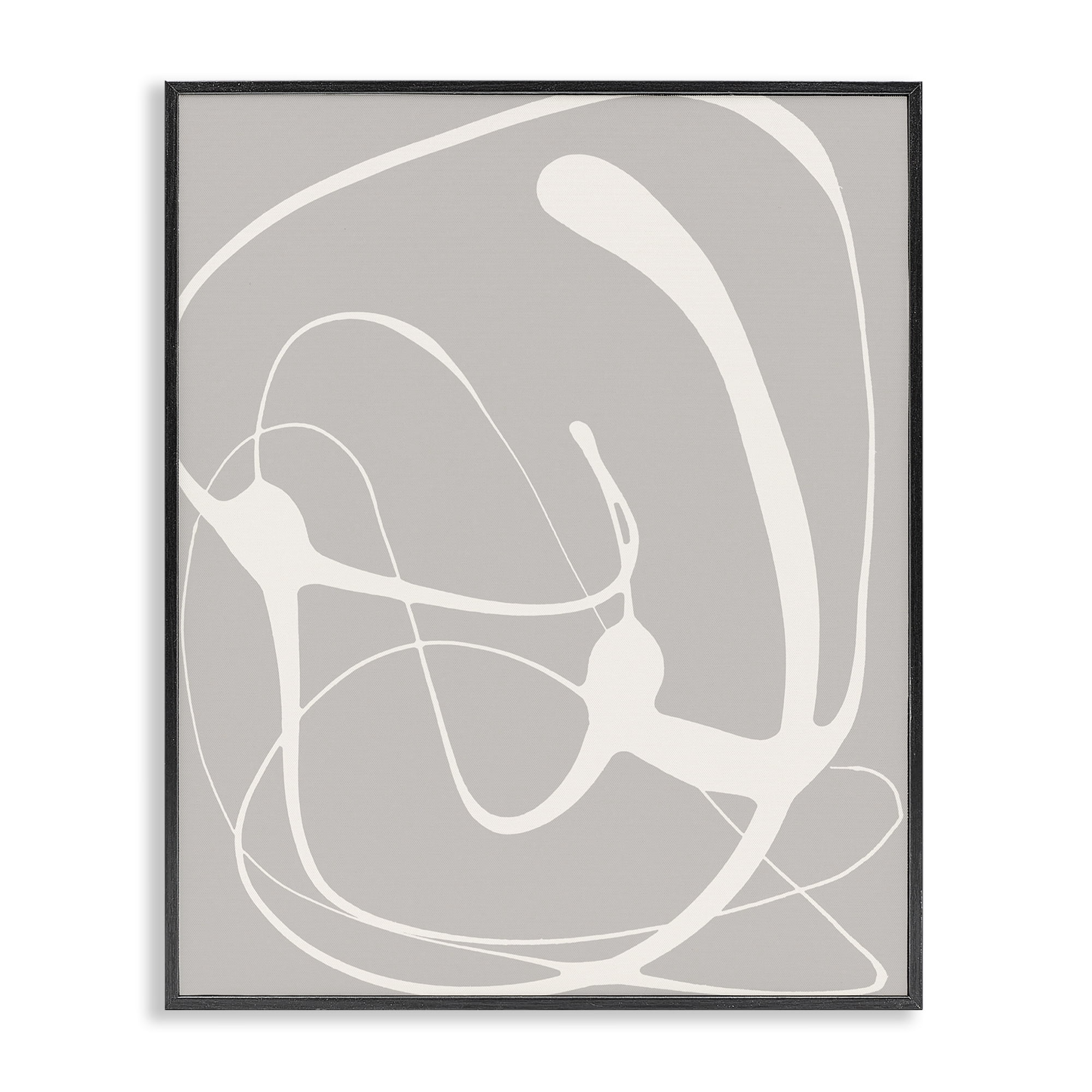 Stupell Industries Beige Very Abstract Figure Abstract Painting Black Framed Art Print Wall Art, 16 x 20