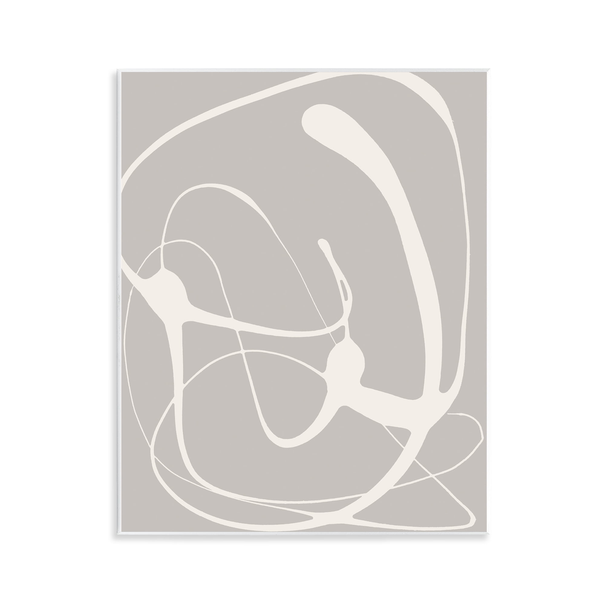 Stupell Industries Beige Very Abstract Figure Abstract Painting Unframed Art Print Wall Art, 11 x 14