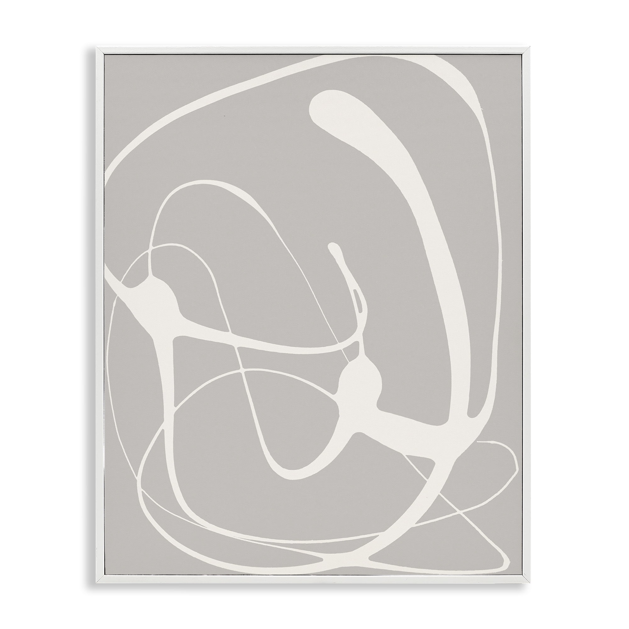 Stupell Industries Beige Very Abstract Figure Abstract Painting White Framed Art Print Wall Art, 11 x 14