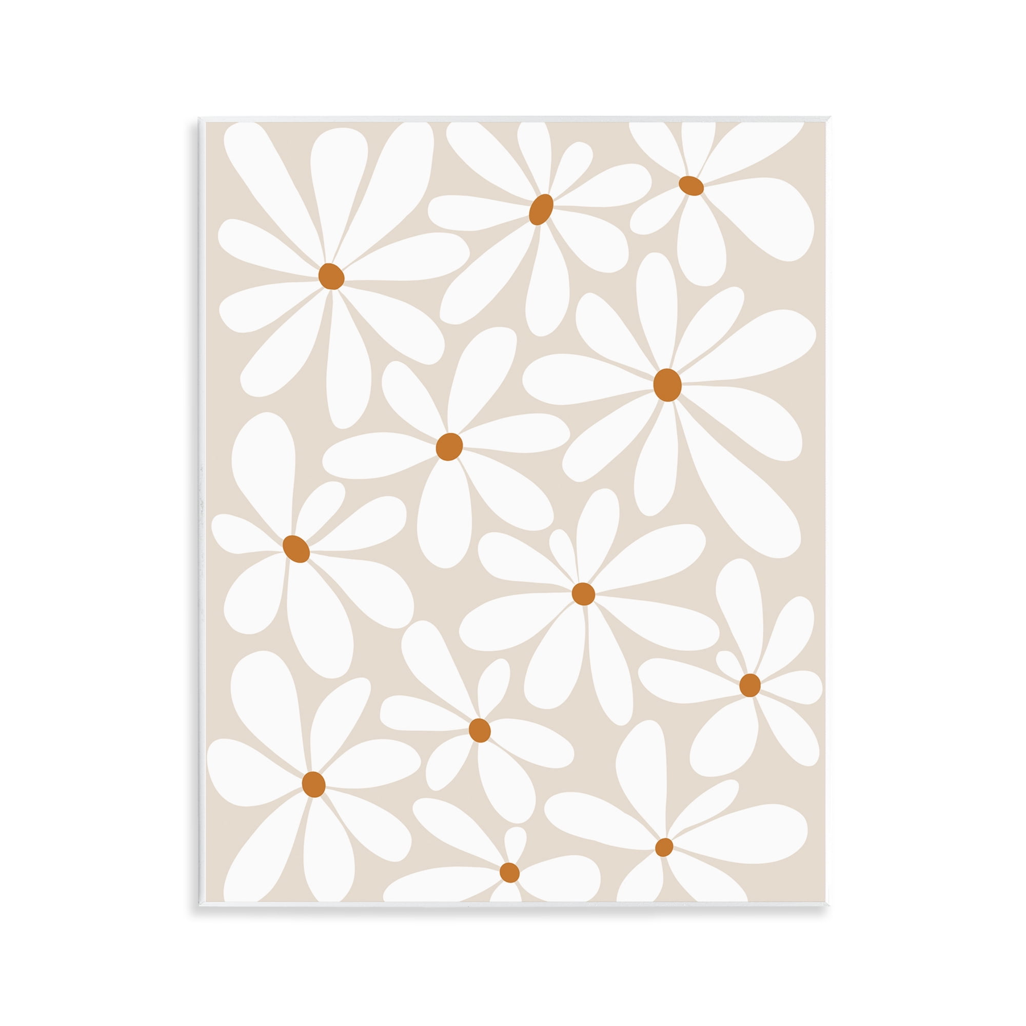 Stupell Industries Beige & White Daisies Wall Plaque Art, design by Susan Ball