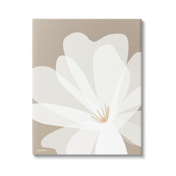 Stupell Industries Beige & White Lily Botanical & Floral Painting Gallery Wrapped Canvas Art Print Wall Art, 24 x 30