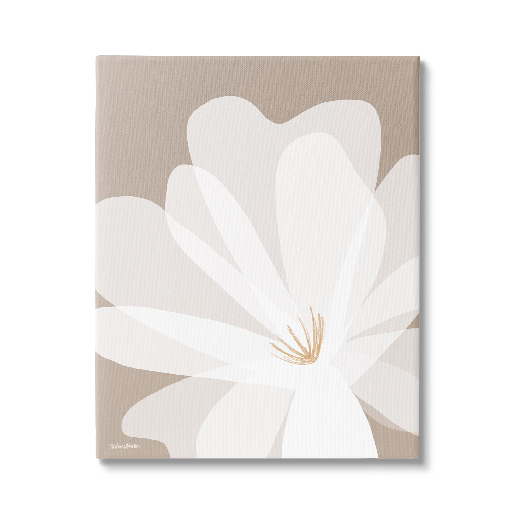 Stupell Industries Beige & White Lily Botanical & Floral Painting Gallery Wrapped Canvas Art Print Wall Art, 30 x 40
