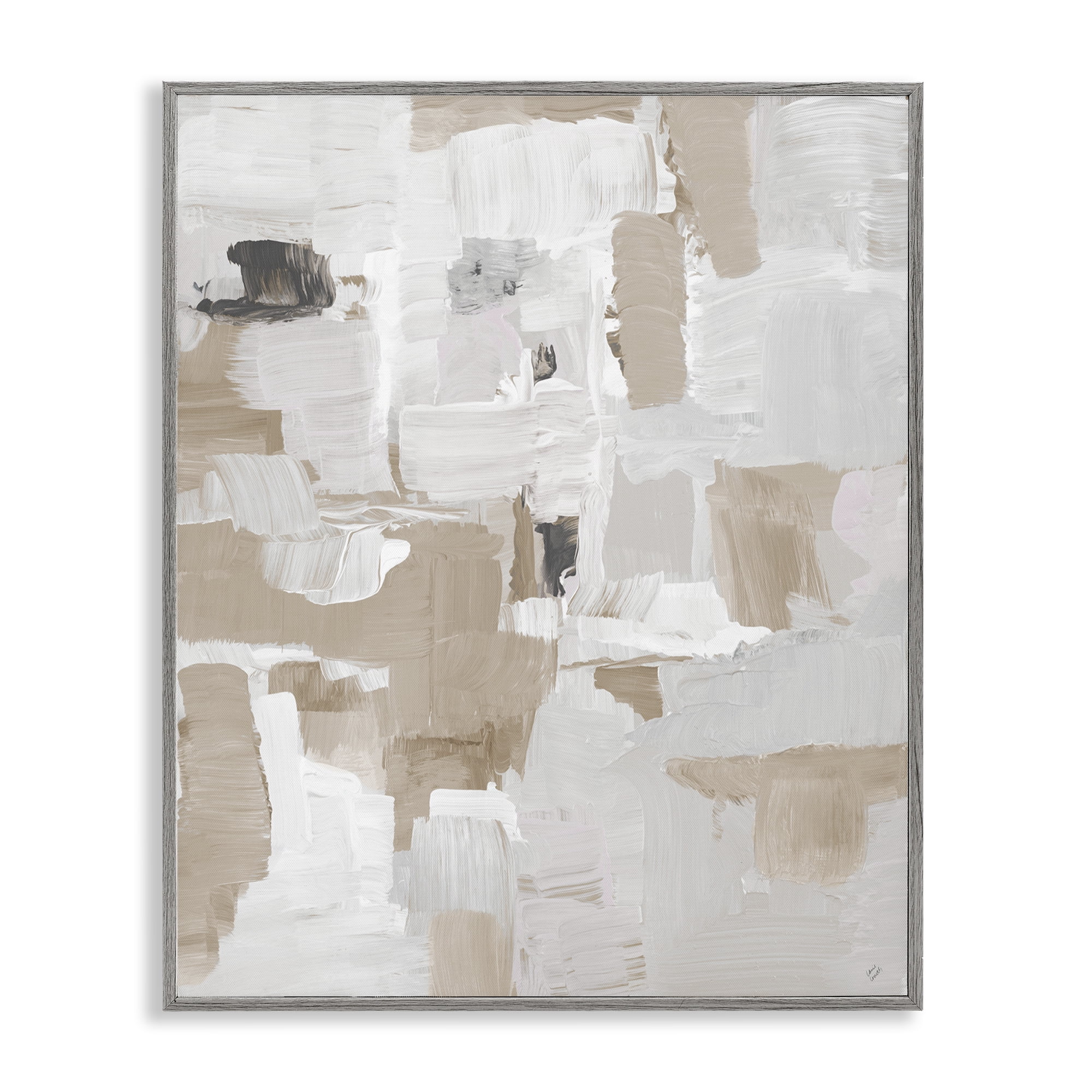 Stupell Industries Beige & White Peace Gray Framed Giclee Art, design by Lanie Loreth