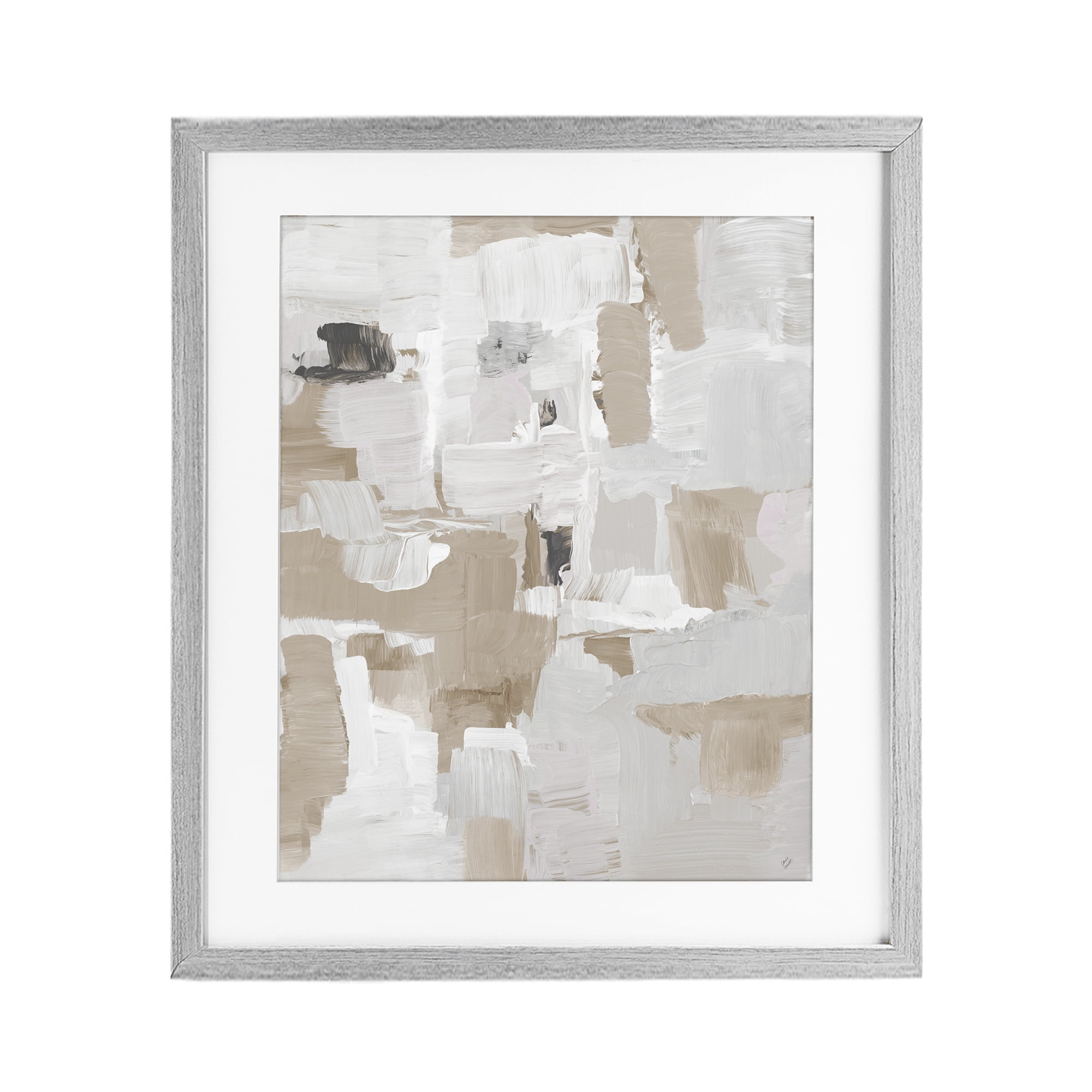 Stupell Industries Beige & White Peace Gray Framed Print Under Glass, design by Lanie Loreth
