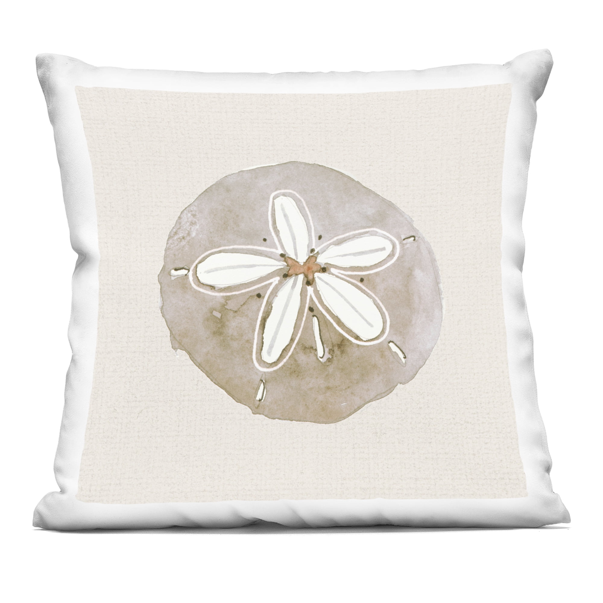 Stupell Industries Beige & White Sand Dollar Decorative Printed Throw Pillow, design by Lanie Loreth