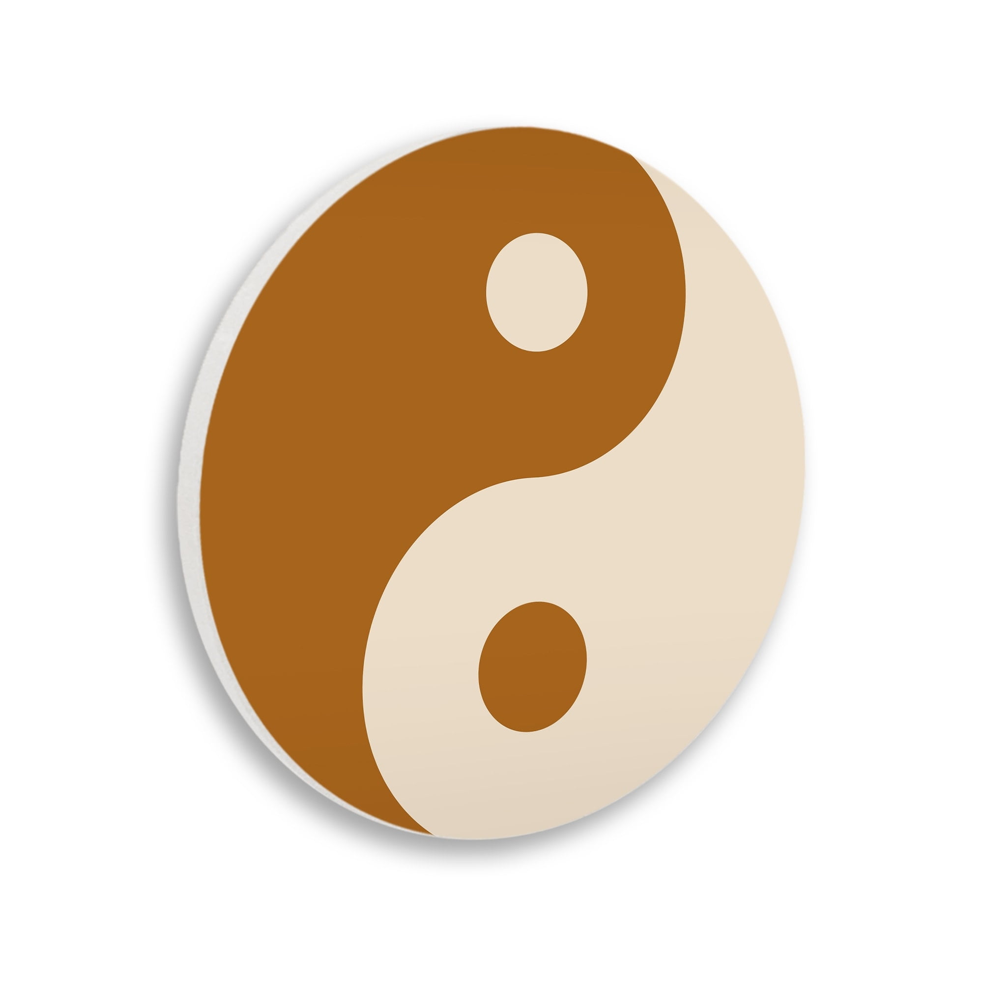 Stupell Industries Beige Yin Yang Harmony Symbol Spiritual Taijitu Graphic Art Unframed Art Print Wall Art, Design by Daphne Polselli