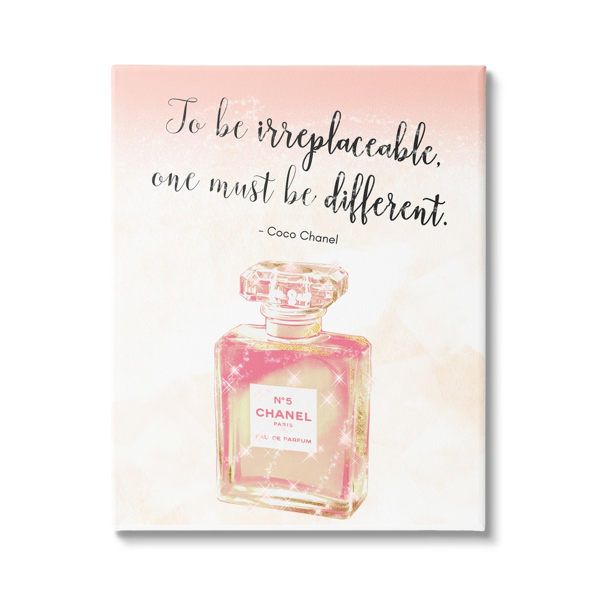 Stupell Industries Being Different Fashion Designer Quote Shimmer Pink Perfume Canvas Wall Art, 36 x 48, Design by Ziwei Li