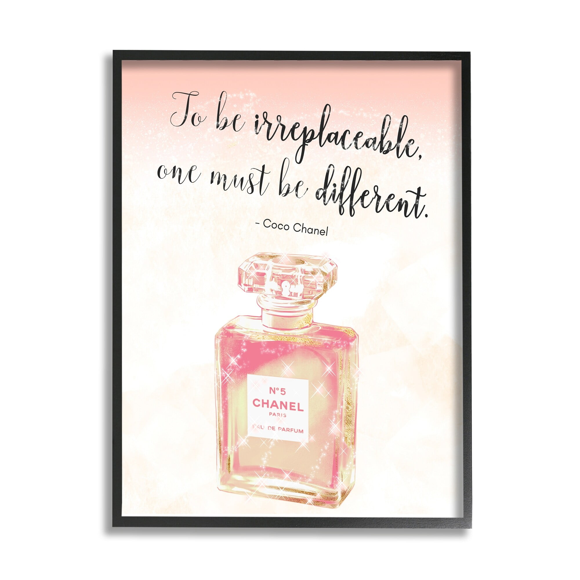 Stupell Industries Being Different Fashion Designer Quote Shimmer Pink Perfume Framed Wall Art, 24 x 30, Design by Ziwei Li