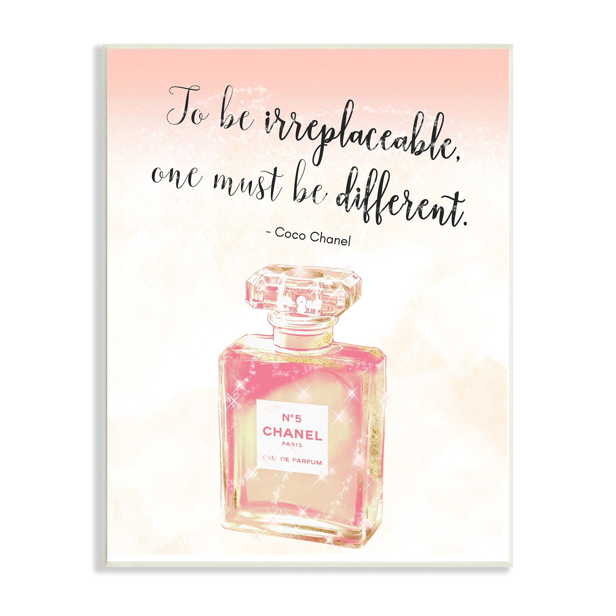Stupell Industries Being Different Fashion Designer Quote Shimmer Pink Perfume Wood Wall Art, 13 x 19, Design by Ziwei Li
