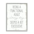 thumbnail image 1 of Stupell Industries Being a Functional Adult is Excessive Funny Distressed Phrase, 11 x 14, Designed by Daphne Polselli, 1 of 7