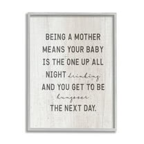 Stupell Industries Being a Mother Funny Phrase Up All Night, 16 x 20, Design by Daphne Polselli