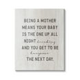 thumbnail image 1 of Stupell Industries Being a Mother Funny Phrase Up All Night, 30 x 40, Design by Daphne Polselli, 1 of 6