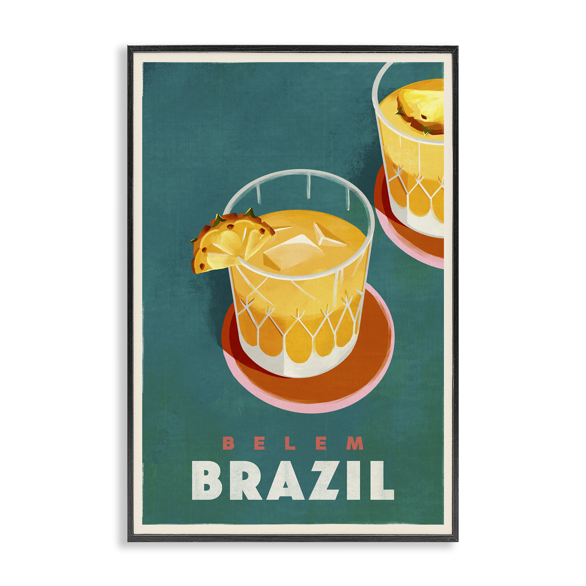 Stupell Industries Belem Brazil Cocktail Food & Beverage Painting Black Framed Art Print Wall Art, 16 x 24