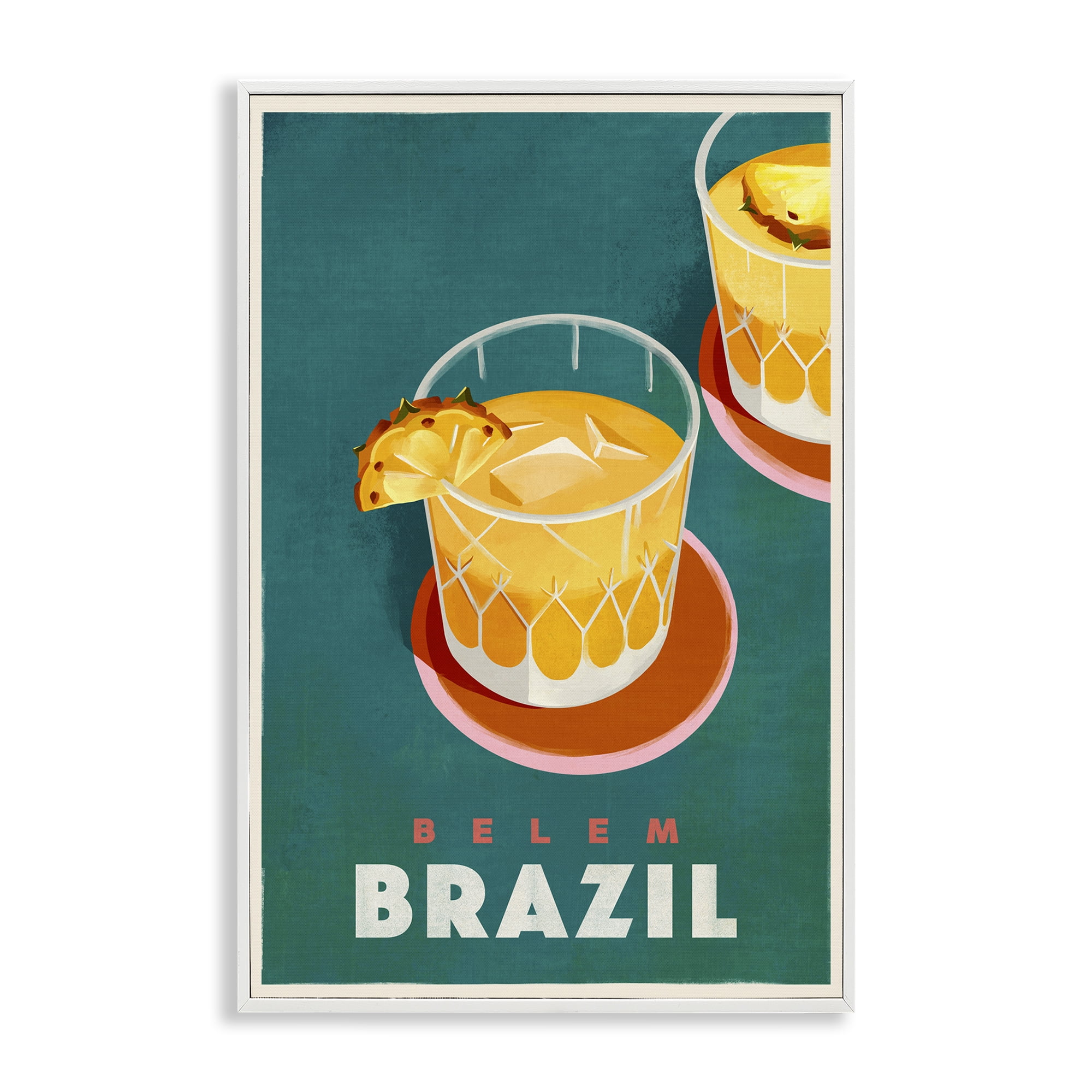 Stupell Industries Belem Brazil Cocktail Food & Beverage Painting White Framed Art Print Wall Art, 12 x 18