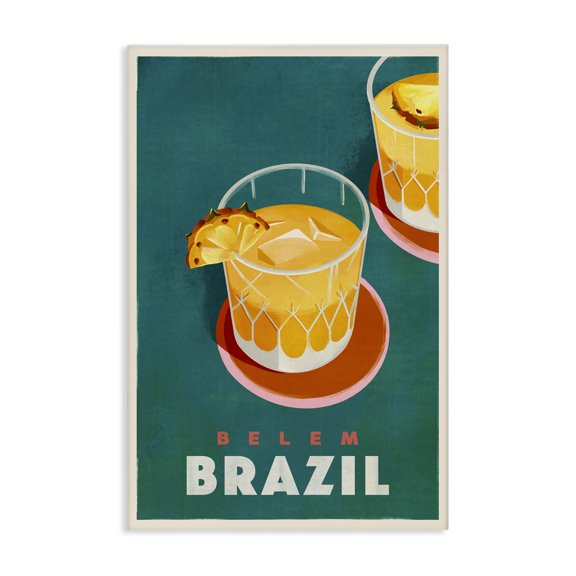 Stupell Industries Belem Brazil Cocktail Food & Beverage Painting Wrapped Canvas Art Print Wall Art, 20 x 30