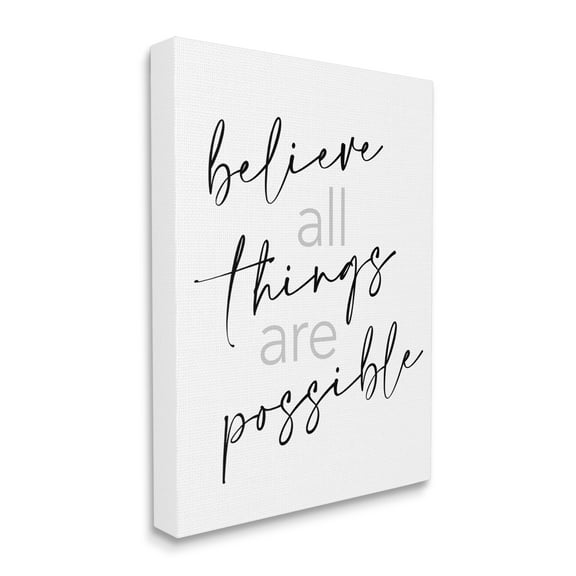 Stupell Industries Believe All Things Possible Inspirational Quote Elegant Typography, 24 x 30, Designed by Sd Graphics Studio