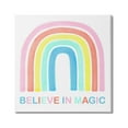 thumbnail image 1 of Stupell Industries Believe In Magic Phrase Children's Vibrant Pastel Rainbow, 24 x 24,Design by Reesa Qualia, 1 of 5