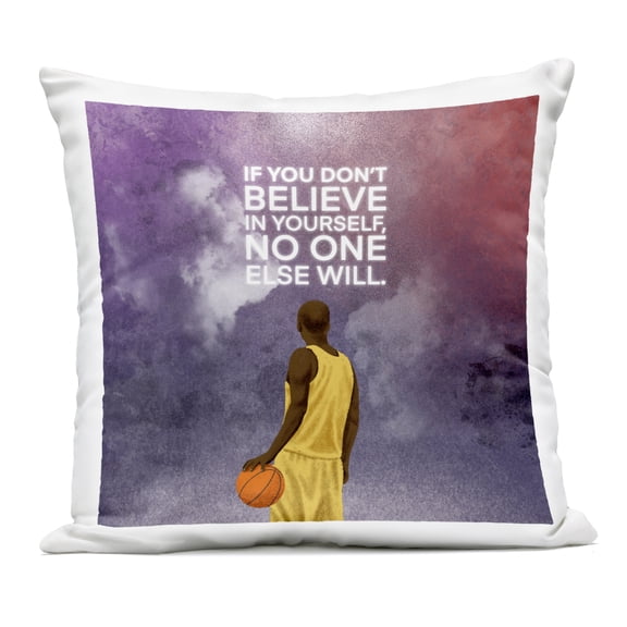 Stupell Industries Believe In Yourself Athlete Quote Outdoor Printed Pillow design by Marcus Prime, 18 x 7 x 18