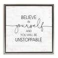 thumbnail image 1 of Stupell Industries Believe In Yourself Inspirational Typography Painting Gray Floater Framed Canvas Art Print Wall Art, 18 x 18, 1 of 9