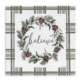thumbnail image 1 of Stupell Industries Believe Wreath on Green Plaid Canvas Wall Art design by Elizabeth Tyndall, 30 x 30, 1 of 7