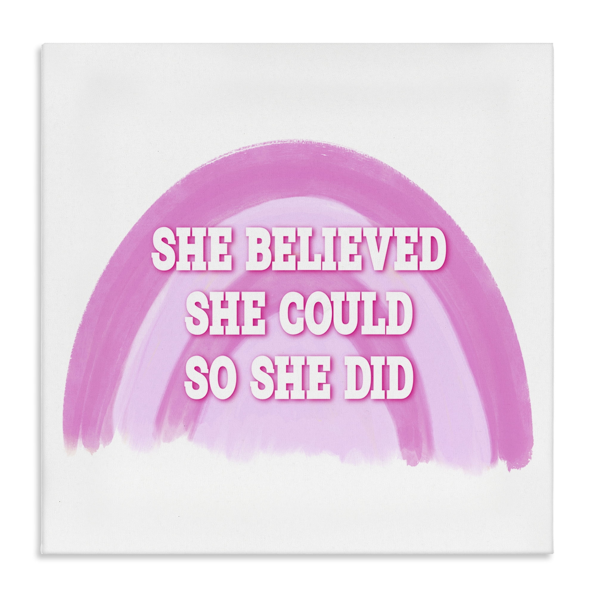 Stupell Industries Believed She Could Text & Numbers Painting Wrapped Canvas Art Print Wall Art, 36 x 36
