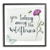 Stupell Industries Belong Among the Wildflowers Butterfly Bee Floral, 24 x 24, Designed by Jennifer Paxton Parker