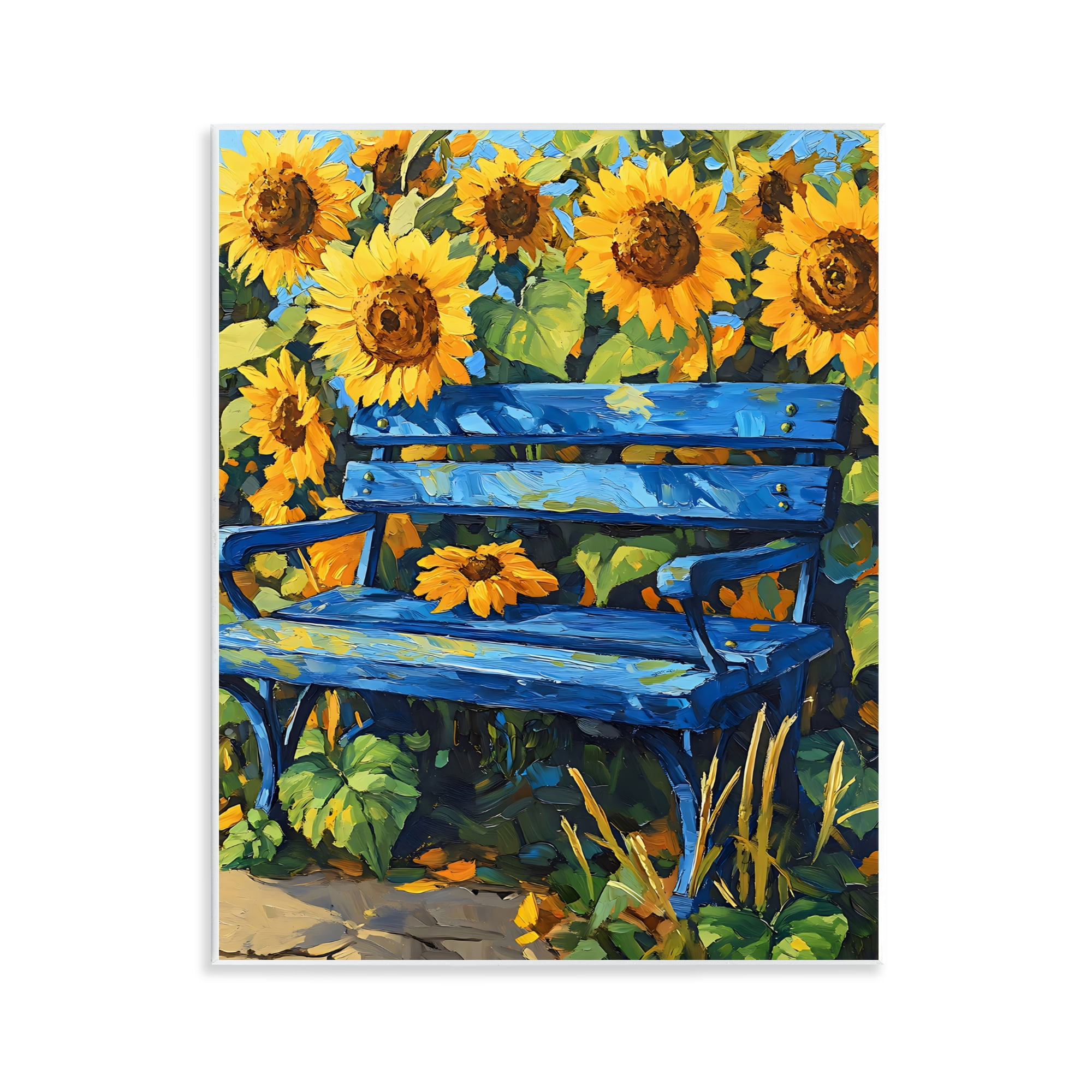 Stupell Industries Bench in Sunflower Field Wall Plaque Art, design by Creative Studio