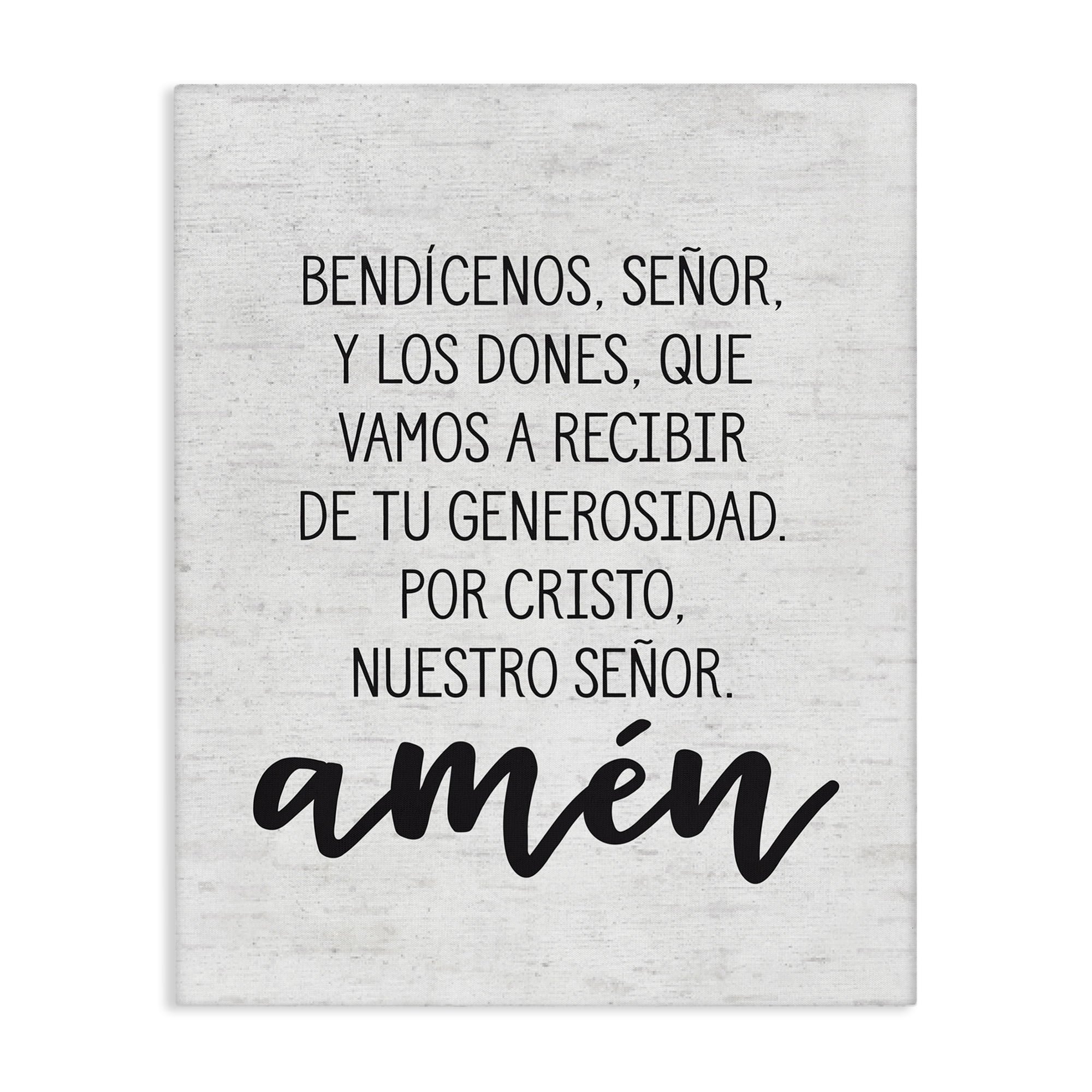 Stupell Industries Bendición de la Mesa Religious Quotes and Sayings Painting Wrapped Canvas Art Print Wall Art, 30 x 40