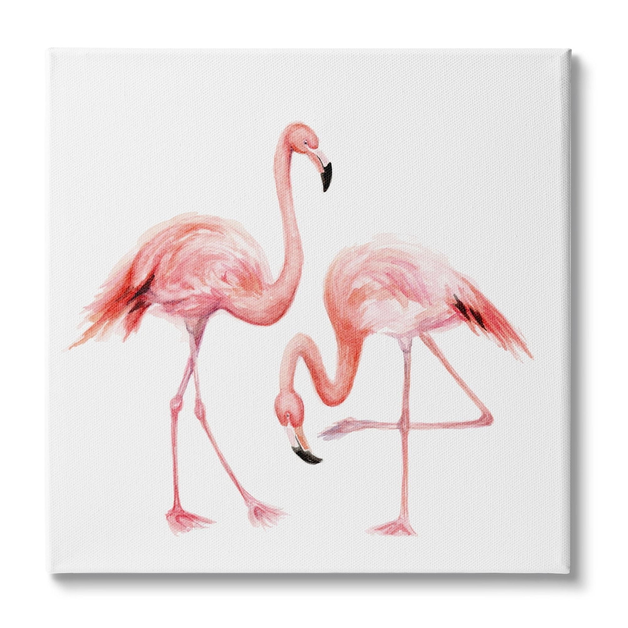 Stupell Industries Bending Knee Flamingo Watercolor Portrait Children's Nursery Animals, 36 x 36,Design by Fox Hollow Studios