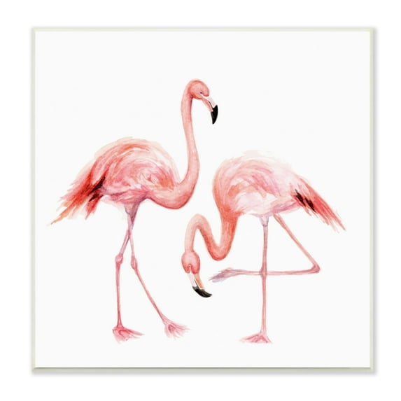 Stupell Industries Bending Knee Flamingo Watercolor Portrait Children's Nursery Animals Unframed Art Print Wall Art, 12x12, by Fox Hollow Studios